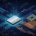 SSD BGA industriel PCIe NVMe soudé sur un circuit imprimé, avec un second SSD BGA retourné montrant ses billes de soudure